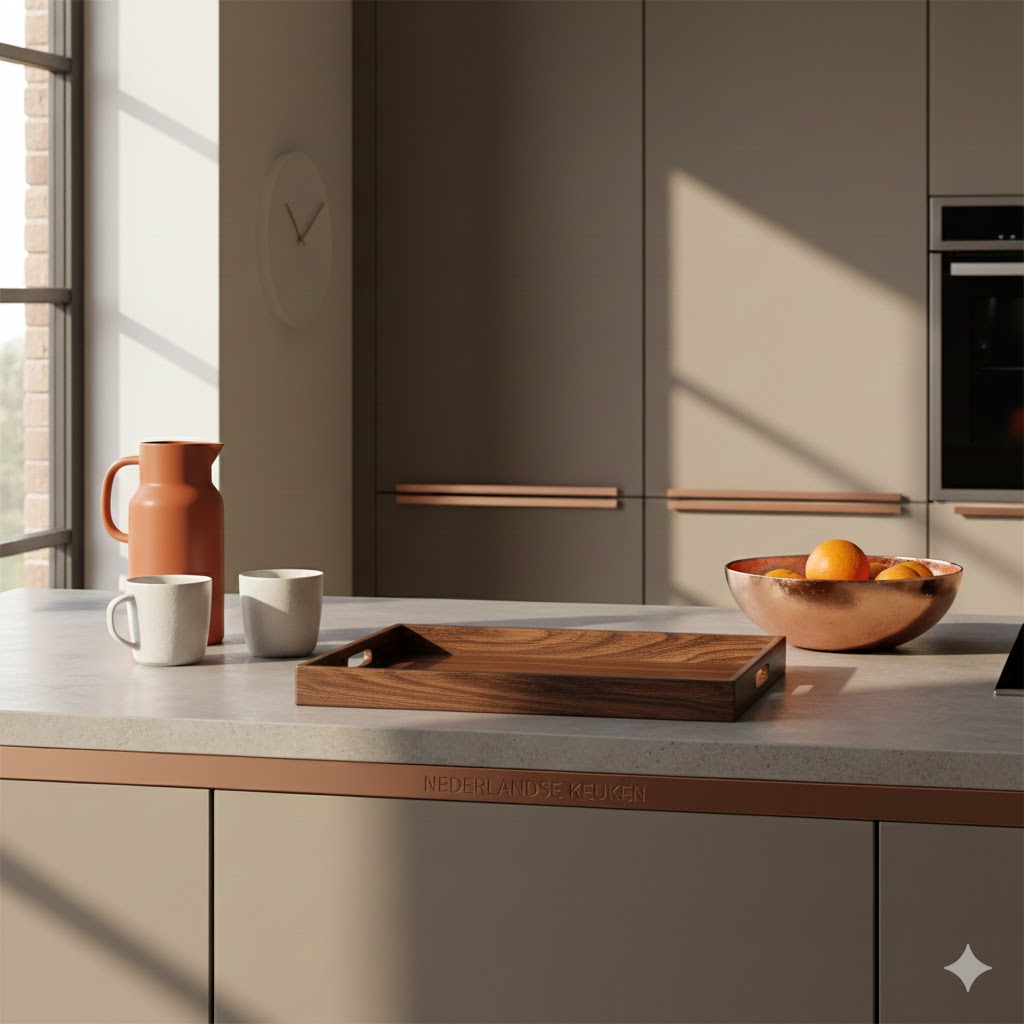 Houten dienblad met handvatten